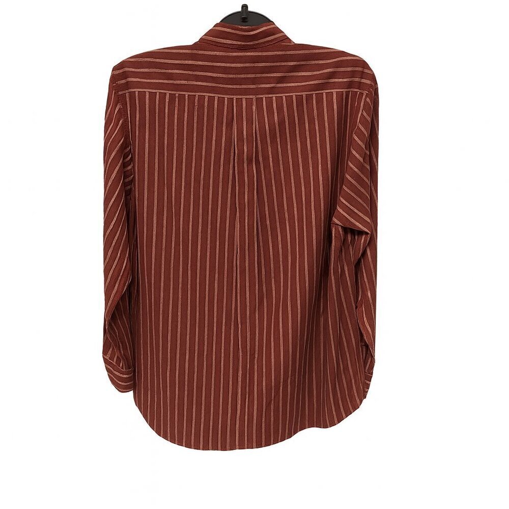 Roundtree & Yorke Gold Label Men L Red Striped Non-Iron Button Down Shirt - Picture 2 of 5